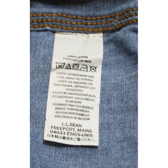 L.L. Bean Traditional Fit Denim Chambray Workwear Shirt Mens Large Casual Rugged - Picture 3 of 8